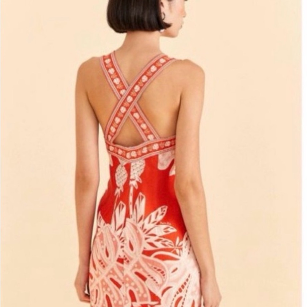 Lace Monstera Red Dress - Picture 2 of 4